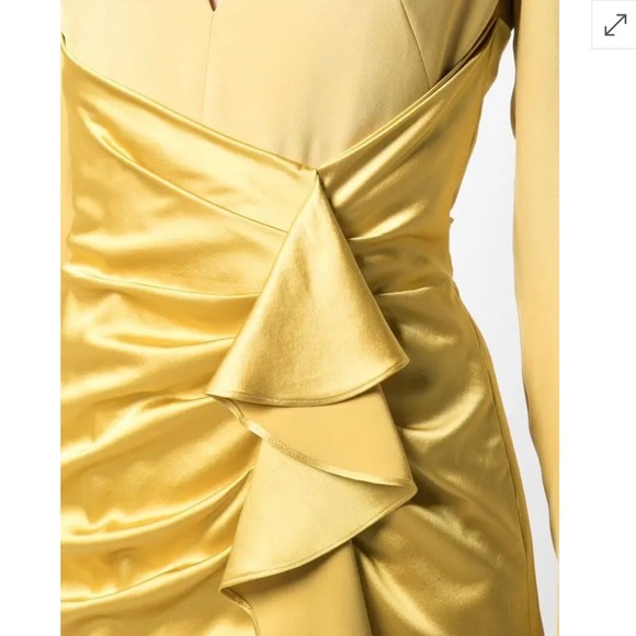 HANEY Designer 100% Silk Yellow Lilly Mini Dress - Picture 4 of 13